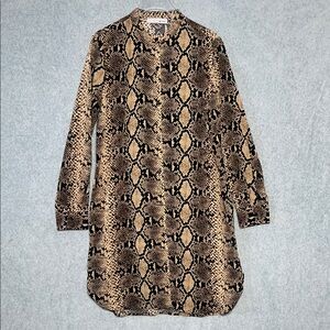 WD.NY Tan and Black Snake Print Tunic Dress NWOT Size S